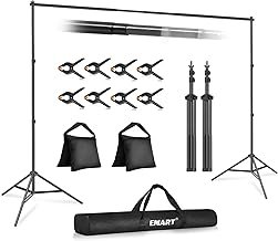 EMART Backdrop Stand 10x7ft(WxH) Photo Studio Adjustable Background Stan...