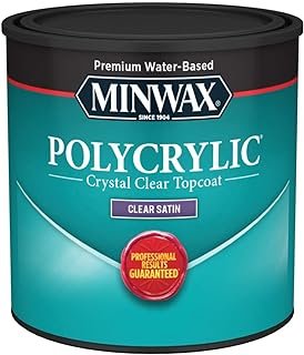 Minwax 233334444 Polycrylic Protective Wood Finish, Clear Satin, ½ Pint