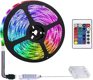 2m/6.6FT Battery Powered Led Strip Lights, LED Strip with 24 Keys Remote...