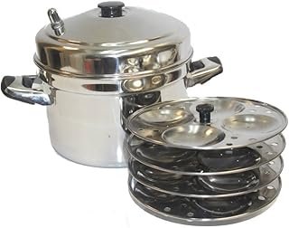 Tabakh 4-Rack Stainless Steel Idli Cooker with Strong Handles, Makes 16 ...