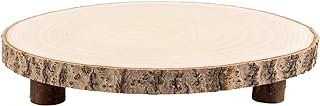 Wood Cake Stand, 10-11 Inch Wood Slice With Legs, Rustic Slice Cake Stan...