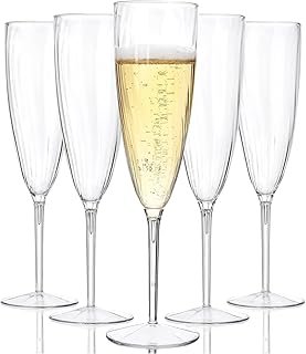 WDF 36PCS Clear Champagne Flutes Plastic - 6 OZ Clear Disposable Champag...