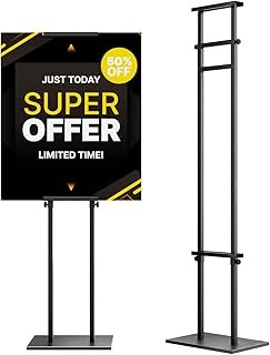 Display Stand Sign Holder,Heavy Duty Adjustable Pedestal Sign Stand Up t...