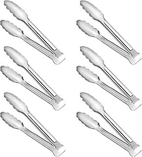 6 Pack Serving Tongs Kitchen Tongs, Buffet Tongs, Stainless Steel Food T...