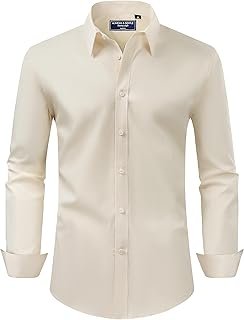 Alimens & Gentle Men's Dress Shirt Regular Fit Stretch Stain Shield Long...