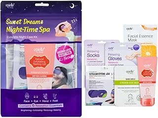Sweet Dream Night-Time Spa Kit, 6 Relaxation Essentials, Exfoliating, Re...