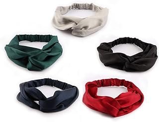 driew Satin Headband, Silk Headbands for Women Pack of 5