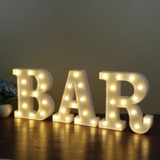 BAR - Illuminated Marquee Pub Bar Sign - Lighted Word Pre-Lit Battery Op...