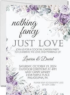 Lavender Wedding Inviations, Set of 12 - Purple Wedding Invites With Env...