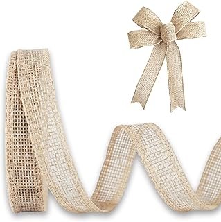 Burlap Ribbon 1/2 inch X 10 Yard Natural Linen Woven Ribbon DIY Handmade...