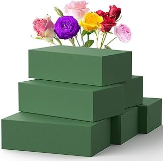 Upgraded 6 Pack Floral Flower Foam Blocks, Green Plant Foam for Flower A...