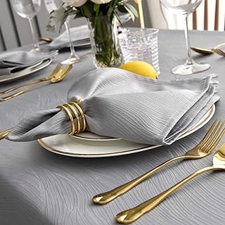 maxmill Jacquard Cloth Napkins 20 x 20 Inch Swirl Pattern Soft Comfortab...