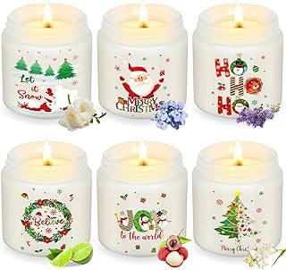 6 Pcs Christmas Scented Candles Set 3.5oz Palm Wax Jar Candles for Home ...