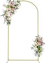 Wokceer 7.2 FT Wedding Arch Backdrop Stand, Gold Metal Arch Backdrop Sta...