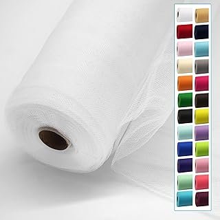 IONTACH White Tulle Fabric Rolls 54 Inch by 40 Yards Fabric Tulle Bolt f...