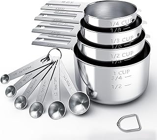 TILUCK Stainless Steel Measuring Cups & Spoons Set, Cups and Spoons,Kitc...