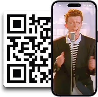 Rick Roll QR Code Stickers [5-Pack] Never Gonna Give You Up Prank Meme |...