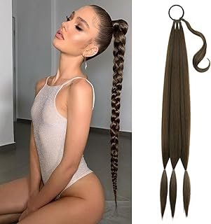 Long Braid Ponytail Extension with Hair Tie DIY Wrap Around Synthetic Ha...
