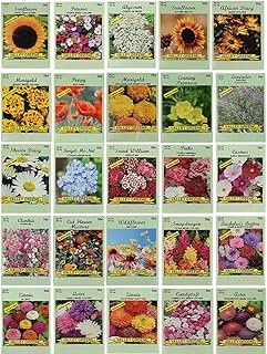 25 Slightly Assorted Flower Seed Packets - Includes 10+ Varieties - May ...