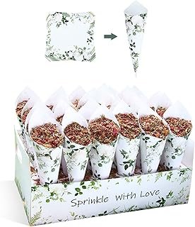 30 Pieces biodegradable confetti Cones and Stand Tray Paper Cone Box 30 ...
