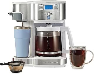 Hamilton Beach 49933 2-Way 12 Cup Programmable Drip Coffee Maker & Singl...