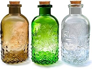Small Clear Glass Apothecary Diffuser Decorative Bottles Vase Home Decor...
