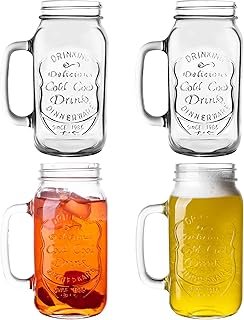24 OZ Mason Jar Drinking Glasses for Party Beverages Materials and Jars ...