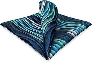 Ripple Blue Multicolored Silk Green Silk Pocket Square