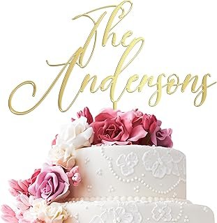Personalized Last Name Wedding Cake Topper - Custom Acrylic or Wood Cake...