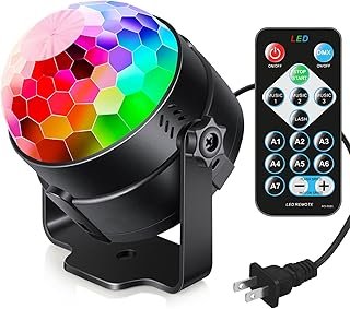 Luditek Sound Activated Party Lights with Remote DJ Lighting, Disco Ball...
