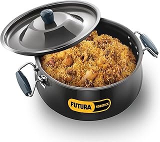 Hawkins Futura 12 Litre BigBoy Biryani Handi, Non Stick Pot with Hard An...