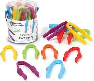 Learning Resources Easy-Grip Tweezers, 12 Pieces, Ages 2+, Preschool Lea...
