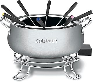 Cuisinart Fondue Pot, 3 Quart, For Chocolate, Cheese, Broth, Oil, Stainl...