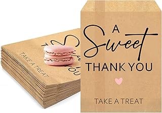 Teenyyou 100 Pcs Wedding Party Favor Candy Buffet Bags 5 x 7 Inch White ...