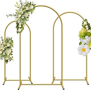 Metal Arch Backdrop Stand, Set of 3 (6/6.6/7.2 ft) Wedding Arched Frame ...