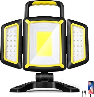 Yzoni Rechargeable Work Light, 30W 3000Lumen LED Work Light with 5 Modes...