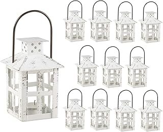 Kate Aspen Decorative Lanterns - Set of 12 - Distressed Metal Vintage Mi...