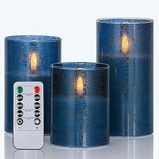 Flickering Flameless Candles with Remote - 3D Wick Battery Operated Cand...