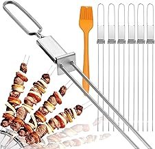 Skewers for Grilling- 17 inch (6 Pack) Double Pronged Flat Stainless Ste...