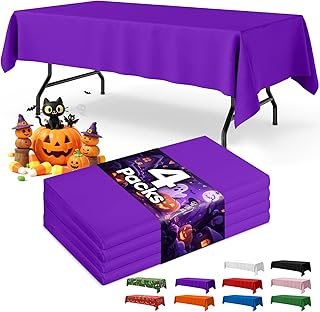 Purple Plastic Table Cloth - 4 Pack 54
