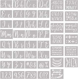 Stencils for Painting, 45 Pack, 4 Inch and 2 Inch Letter Stencils and Nu...