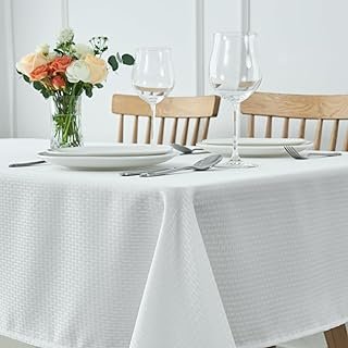 maxmill Rectangle Tablecloth Weaved Pattern Waterproof Spillproof Wrinkl...