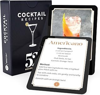 52 Cocktail & Mixed Drink Recipes Flash Cards – Simple & Easy Step Instr...
