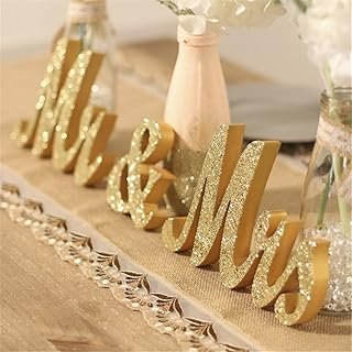 Mr and Mrs Signs Wedding Table Decorations, Wooden Freestanding Letters ...
