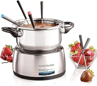 Nostalgia 6-Cup Electric Fondue Pot Set for Cheese & Chocolate - 6 Color...
