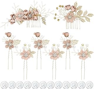 inSowni 20 Pack White Dusty Pink Blue Flower Bridal Wedding Hair Side Co...