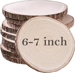 10 Pcs Natural Paulownia Wood Slices 6-7 Inches,Wood Slices for Centerpi...