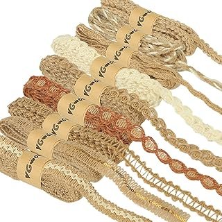 VGOODALL 9 Rolls Jute Ribbons Lace Craft Ribbon 18 Meters for Crafts Wra...