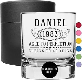 Personalized Printed 11oz Whiskey Glass–Customized Gifts for Men Him, Fa...