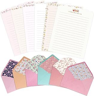 Stationary Paper and Envelopes Set, 24 PCS Writing Stationery Paper with...